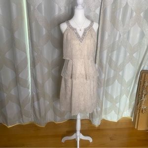 White House Black Market Tier Shift Dress with neutral snake print.  Size 4